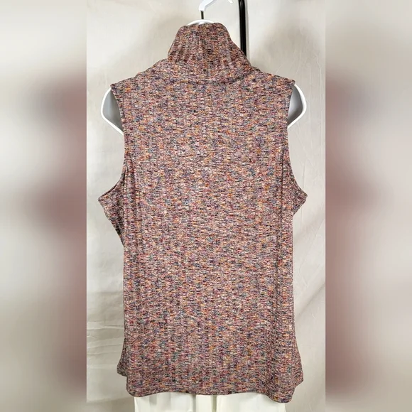 CATO Sleeveless Multi-Colored Ribbed Cowl Pullover - Plus Size 22/24W - Picture 6 of 8